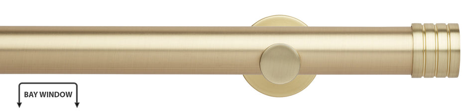 Neo 35mm Eyelet Bay Window Pole, Gold, Stud
