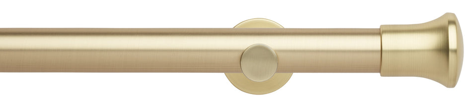 Neo 35mm Eyelet Curtain Pole, Gold, Trumpet Finial
