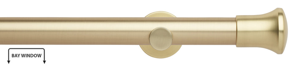 Neo 35mm Eyelet Bay Window Pole, Gold, Trumpet