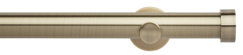 Neo 35mm Eyelet Curtain Pole, Spun Brass, Endcap Finial