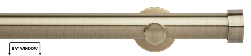 Neo 35mm Eyelet Bay Window Pole, Spun Brass, Endcap