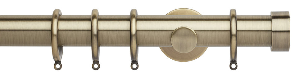 Neo 35mm Curtain Pole, Spun Brass, Endcap Finial