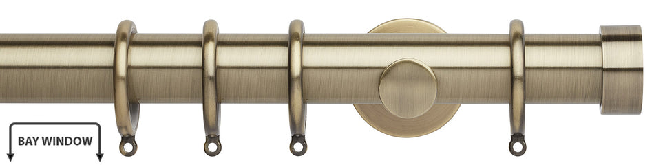 Neo 35mm Bay Window Pole, Spun Brass, Endcap