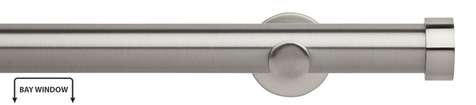 Neo 35mm Eyelet Bay Window Pole, Stainless Steel, Endcap