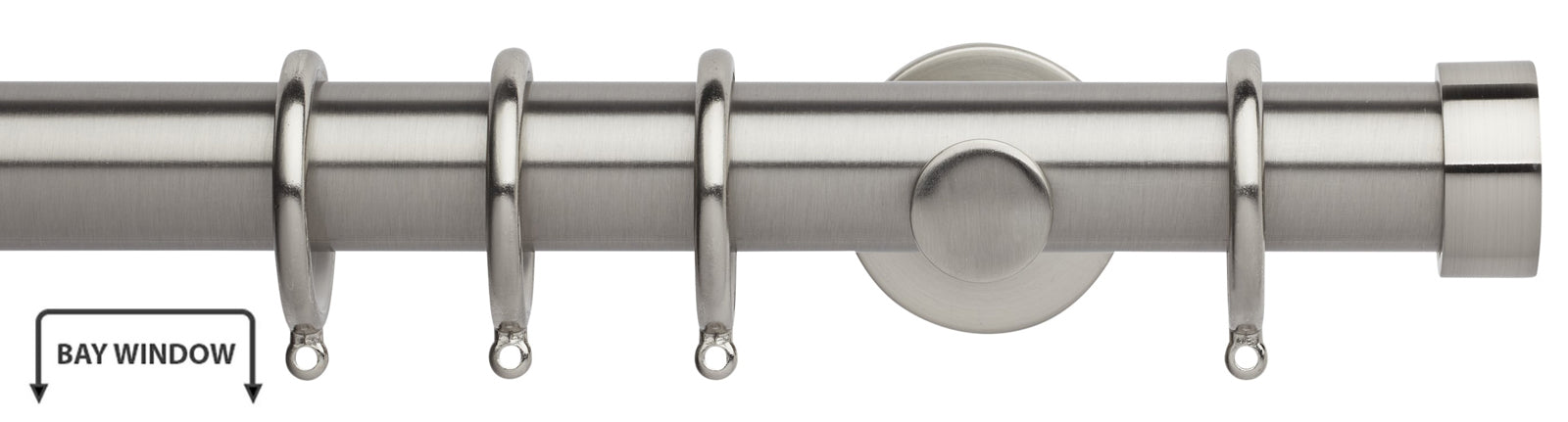 Rolls Neo 35mm Large Window Curtain Pole Stainless Steel, Endcap – Just ...