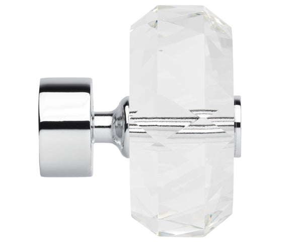 Neo Premium 35mm Faceted Ellipse Finial Only, Chrome