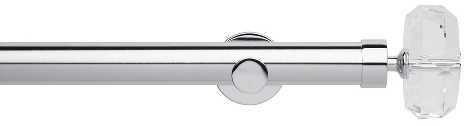 Neo Premium 35mm Eyelet Pole Chrome, Faceted Ellipse