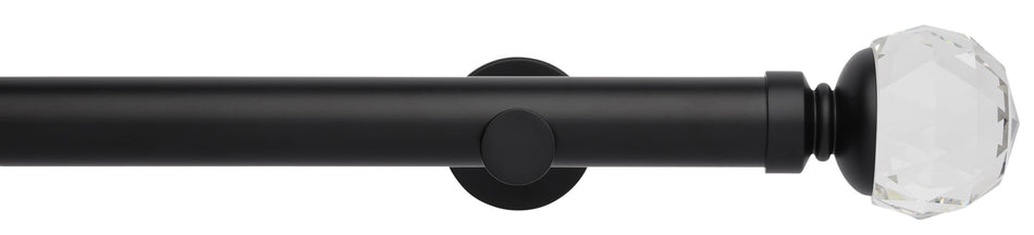 Neo Premium 35mm Eyelet Pole Matt Black, Faceted Ball