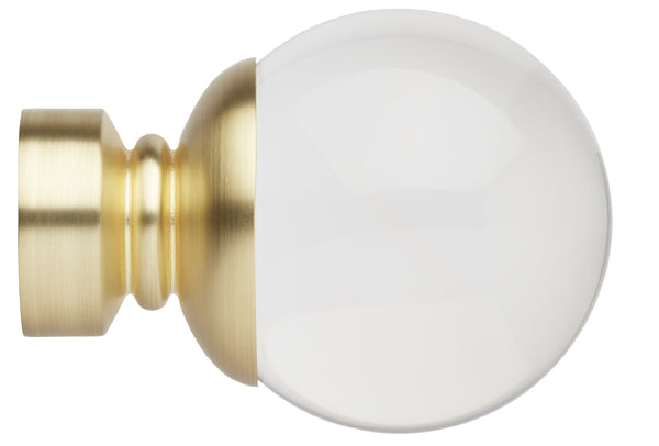 Neo Premium 35mm Clear Ball Finial Only, Gold