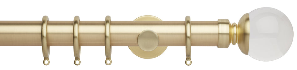 Neo Premium 35mm Curtain Pole, Gold, Clear Ball