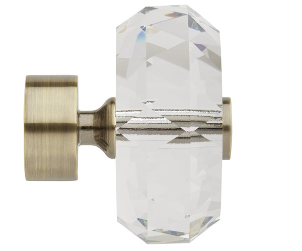 Neo Premium 35mm Faceted Ellipse Finial Only, Spun Brass