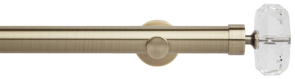 Neo Premium 35mm Eyelet Pole Spun Brass, Faceted Ellipse