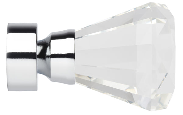 Neo Premium 35mm Faceted Trumpet Finial Only, Chrome