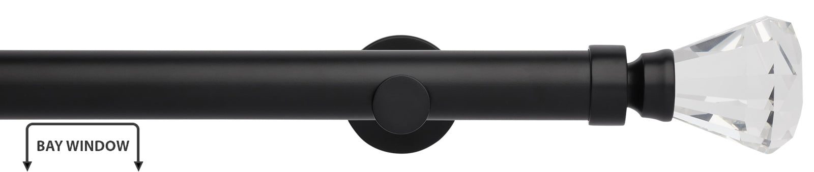 Rolls Neo Premium 35mm Eyelet Bay Window Curtain Pole Matt Black ...