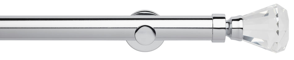 Neo Premium 35mm Eyelet Pole Chrome, Faceted Trumpet