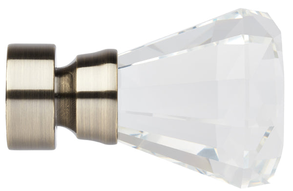 Neo Premium 28mm Faceted Trumpet Finial Only, Spun Brass