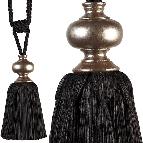 Hallis Cache Rope Tieback Black & Pewter