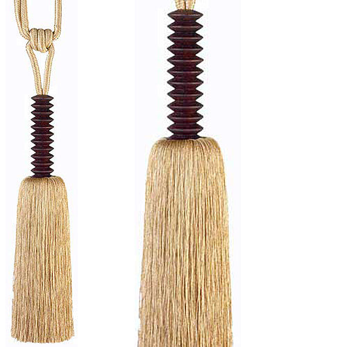 Hallis Rotini Rope Curtain Tieback, Wood, Antique