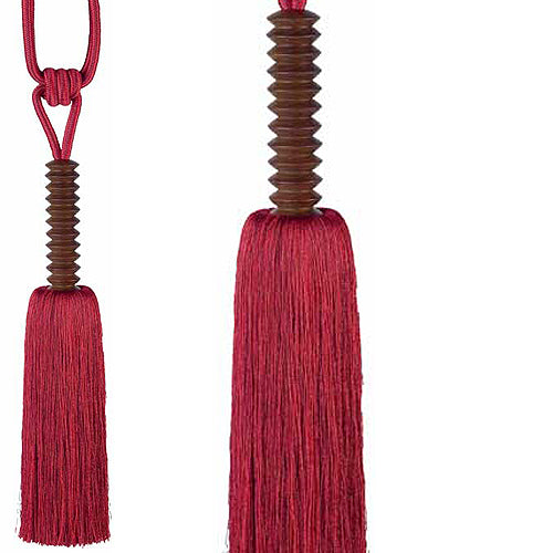 Hallis Rotini Rope Curtain Tieback, Wood, Scarlet