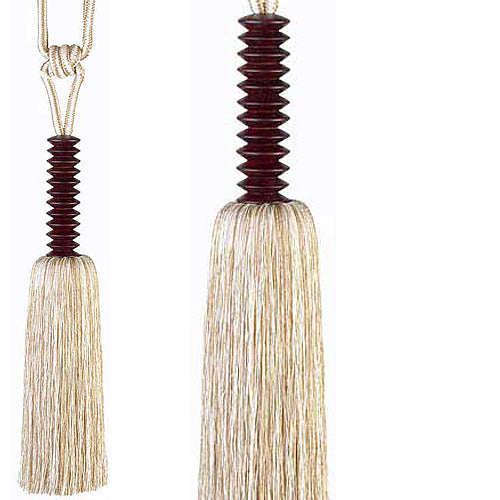 Hallis Rotini Rope Curtain Tieback, Wood, Linen