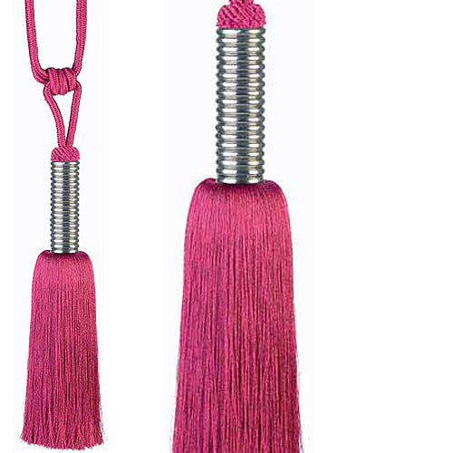 Hallis Rotini Rope Curtain Tieback, Nickel, Fucshia