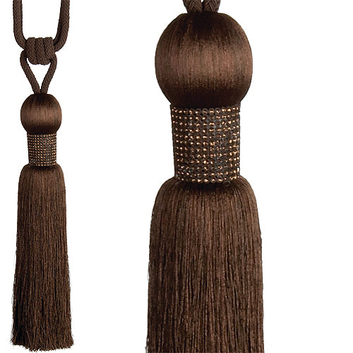 Rolls Curtain Tieback Diamante, Choc