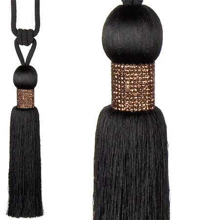 Rolls Curtain Tieback Diamante, Black