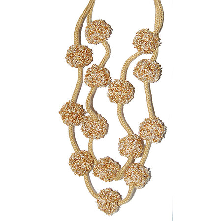 Hallis Rope Tie back, Opus Pom Pom, Soft Gold