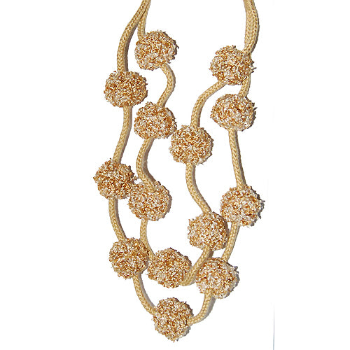 Hallis Rope Tie back, Opus Pom Pom, Soft Gold