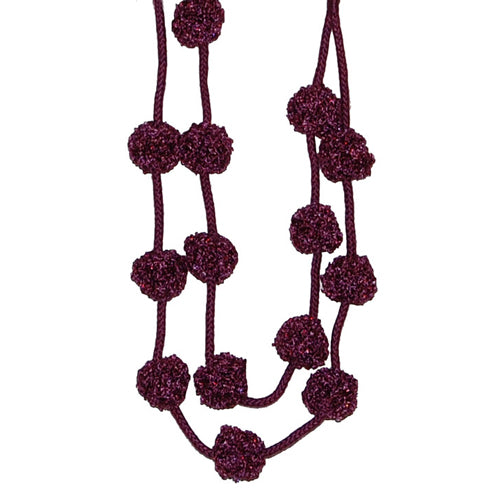 Hallis Rope Tie back, Opus Pom Pom, Damson