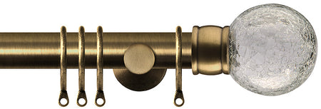 Renaissance Dimensions 28mm Contemporary Pole Antique Brass, Crackle Glass