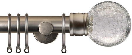 Renaissance Dimensions 28mm Contemporary Pole Titanium, Crackled Glass