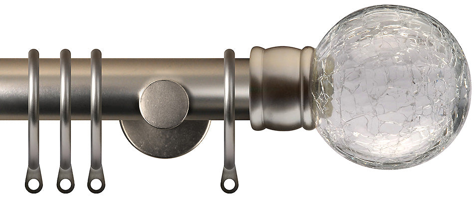 Renaissance Dimensions 28mm Contemporary Pole Titanium, Crackled Glass