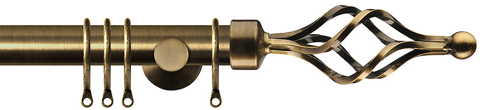 Renaissance Dimensions 28mm Contemporary Pole Antique Brass, Long Basket