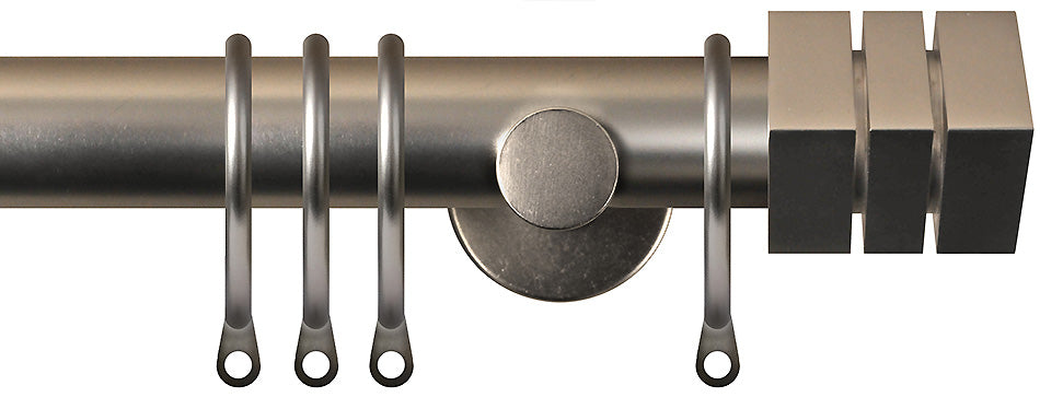 Renaissance Dimensions 28mm Contemporary Pole Titanium, Cube