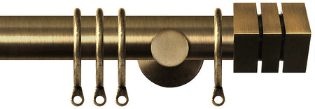 Renaissance Dimensions 28mm Contemporary Pole Antique Brass, Cube