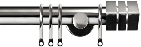 Renaissance Dimensions 28mm Contempoary Pole Polished Silver, Cube