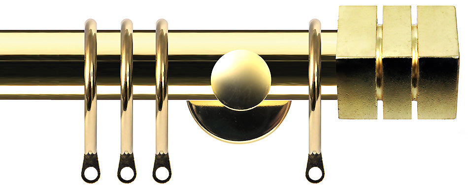 Renaissance Dimensions 28mm Contemporary Pole Polished Brass, Cube