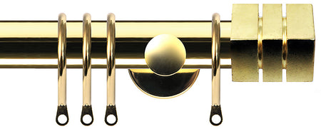 Renaissance Dimensions 28mm Contemporary Pole Polished Brass, Cube