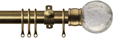 Renaissance Dimensions 28mm Adjustable Pole Antique Brass, Crackle Glass