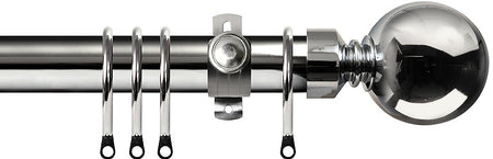 Renaissance Dimensions 28mm Adjustable Pole Polished Silver, Ball