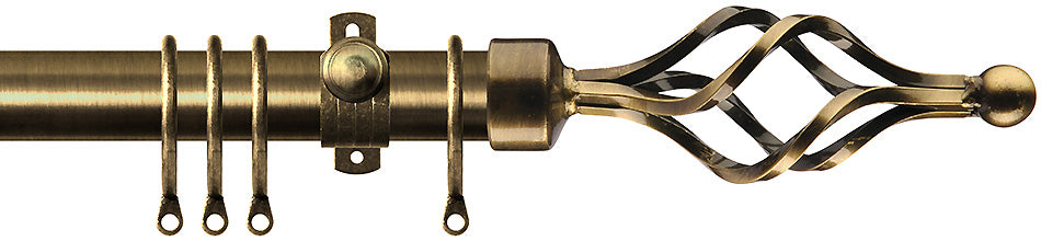 Renaissance Dimensions 28mm Adjustable Pole Antique Brass, Long Basket