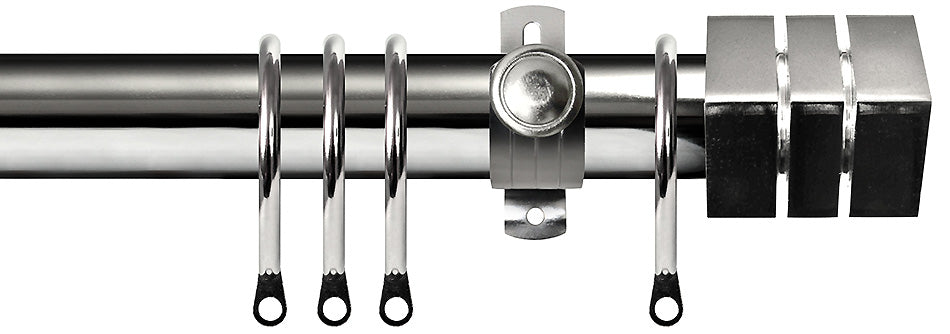 Renaissance Dimensions 28mm Adjustable Pole Polished Silver, Cube