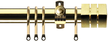 Renaissance Dimensions 28mm Adjustable Pole Polished Brass, Cube