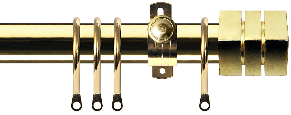 Renaissance Dimensions 28mm Adjustable Pole Polished Brass, Cube