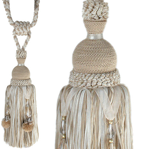 Jones Interlude Rope Tieback Beaded, Cream