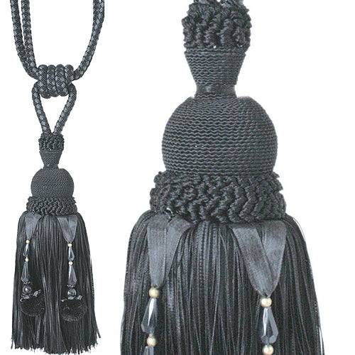 Jones Interlude Rope Tieback Beaded, Black