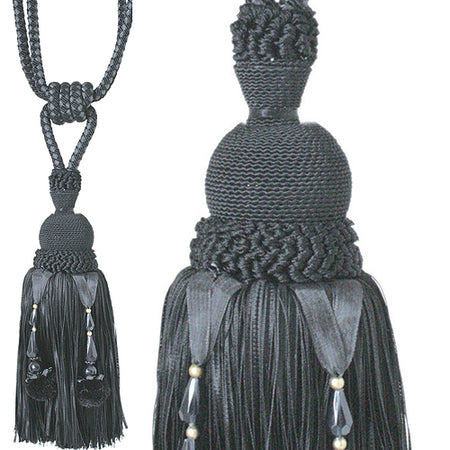 Jones Interlude Rope Tieback Beaded, Black