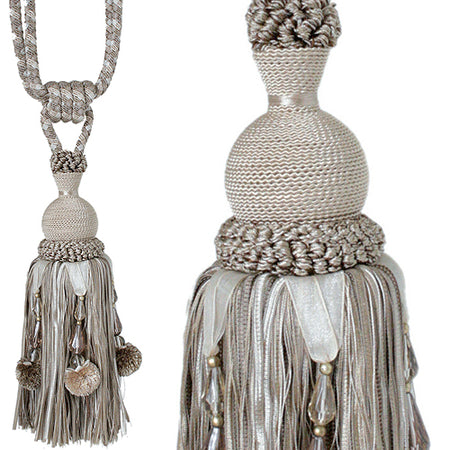 Jones Interlude Rope Tieback Beaded, Latte