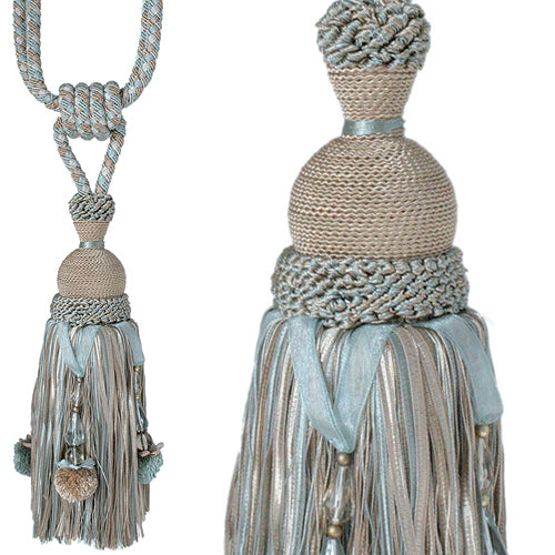 Jones Interlude Rope Tieback Beaded, Aqua